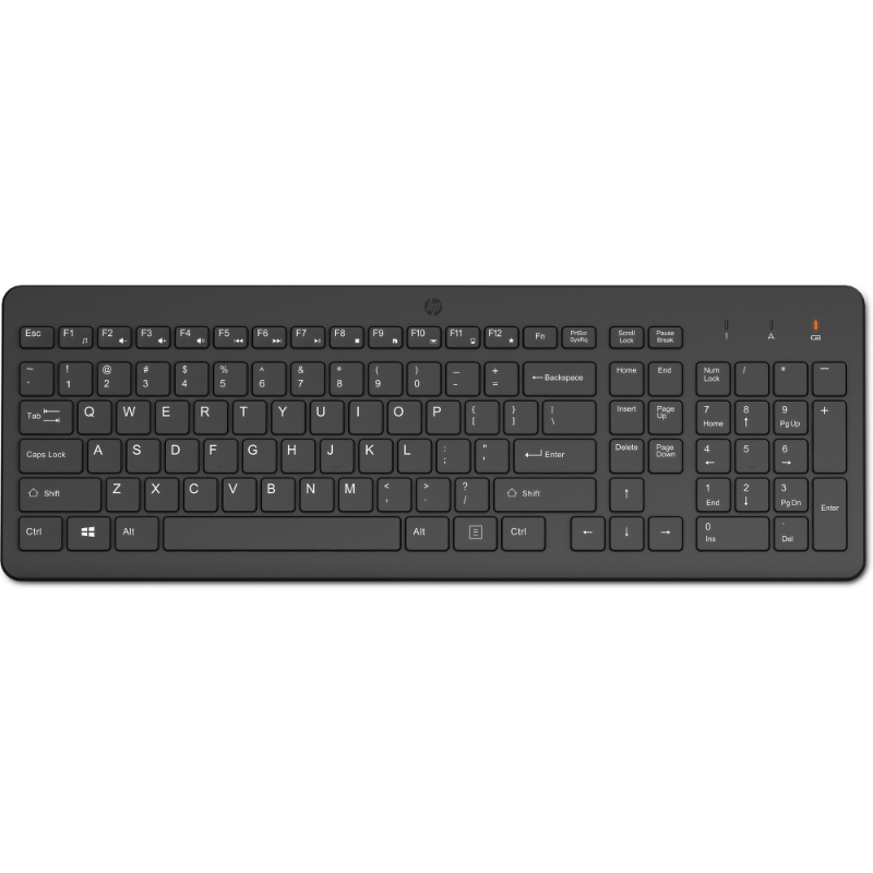 HEWLETT-PACKARD HP 225 Wireless Keyboard, Spill-Resistant - Black - US ENG
