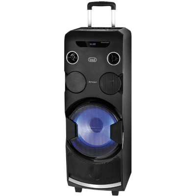 TREVI XF1750 XFEST AMPLIFIED TROLLEY SPEAKER, 120W, 2x microphones input 6.3mm, LED blue display2